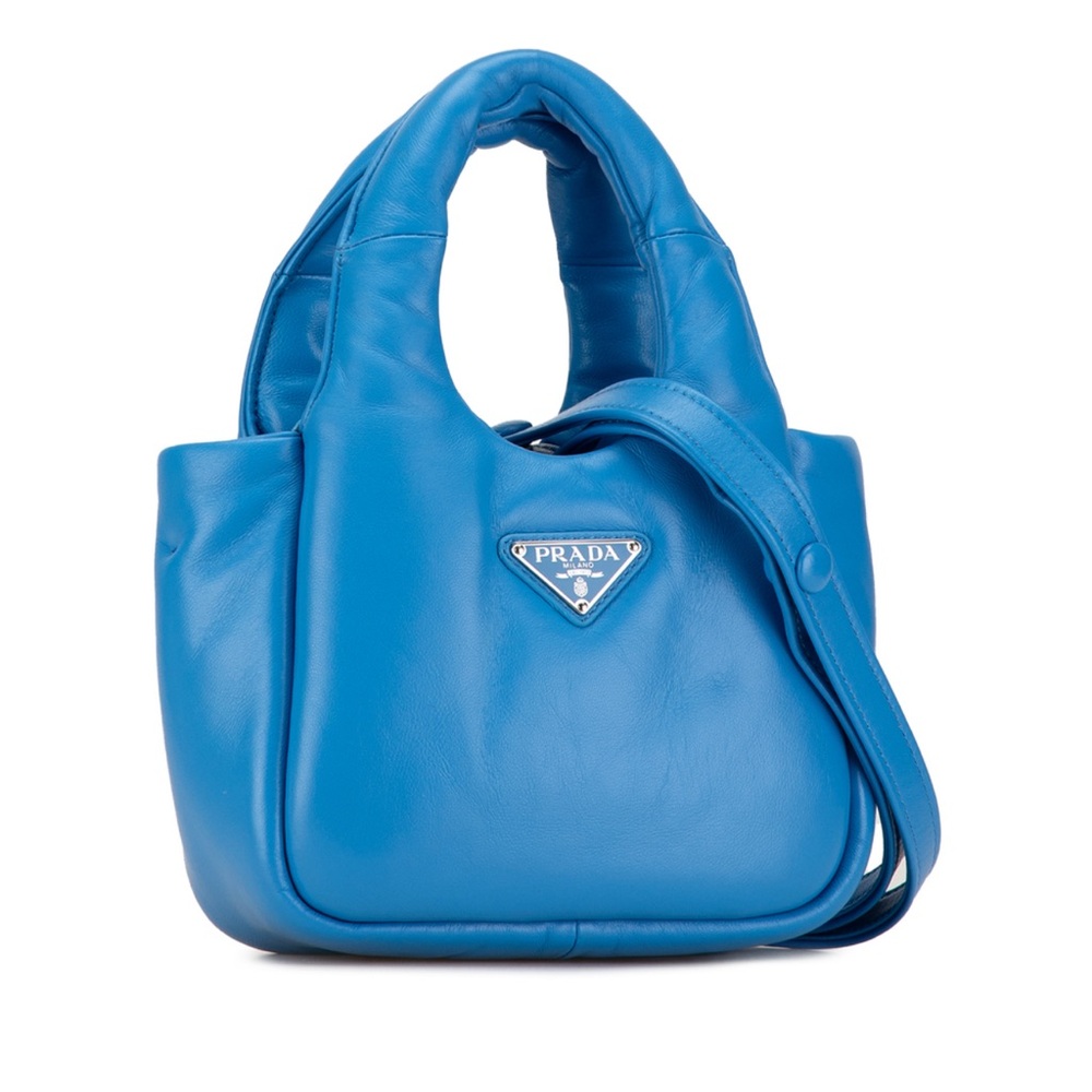 Prada Soft padded Re-Nylon mini-bag blue